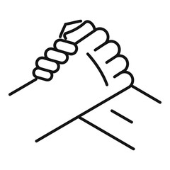 Poster - friends handshake icon. outline friends handshake vector icon for web design isolated on white backg