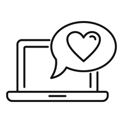 Poster - online friendship icon. outline online friendship vector icon for web design isolated on white backg