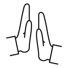 Poster - friendship clap icon. outline friendship clap vector icon for web design isolated on white backgroun