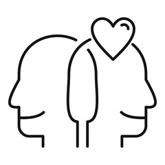Poster - Friendship connection icon. Outline friendship connection vector icon for web design isolated on white background