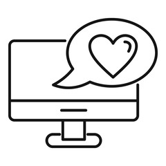 Poster - monitor friend chat icon. outline monitor friend chat vector icon for web design isolated on white b