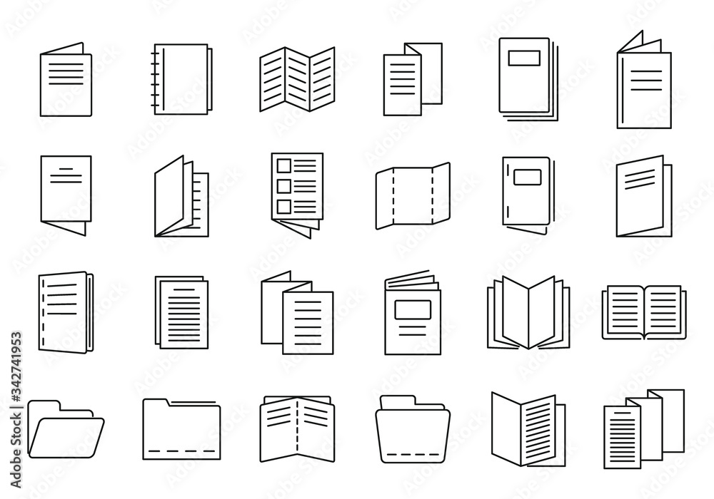 Catalogue icons set. Outline set of catalogue vector icons for web design isolated on white background - obrazy, fototapety, plakaty 