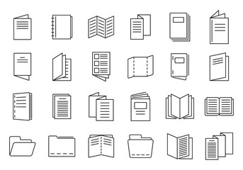 Poster - Catalogue icons set. Outline set of catalogue vector icons for web design isolated on white background