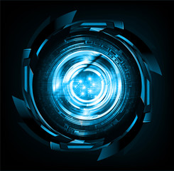 Blue eye cyber circuit future technology concept background