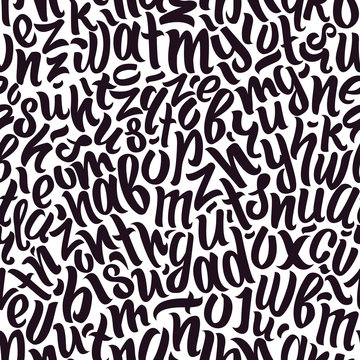 Hand drawn letters seamless pattern.