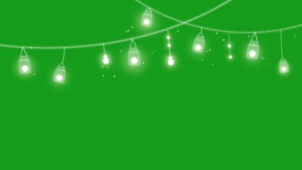 Wall Mural - Hanging decorative lights with green screen background 1