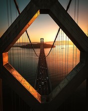 Bridge Over Lake During Sunset