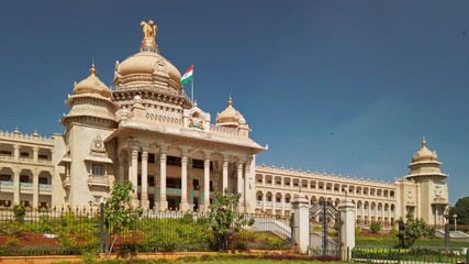 Wall Mural - Bangalore, India. View of Government office building (Suvarna Vidhana Soudha) in sunny day.