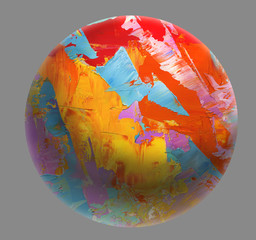 Wall Mural - Colorful  texture of oil paint as abstract painting 
ball, scope, art print, etc. High quality details.