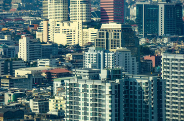 Wall Mural - close up of city buildings