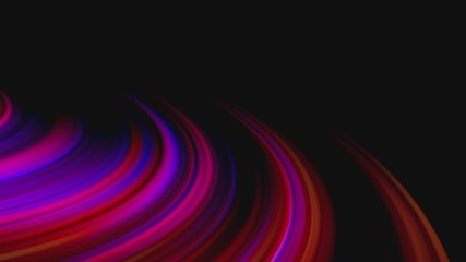 Fototapete - Long shutter speed of the neon lamp rotation. Abstract neon rays. Curved lines of neon lines are shifted to the side changing the color