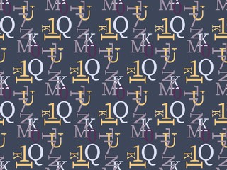 Poster - Seamless bright spring pattern with alphabet and   letter.