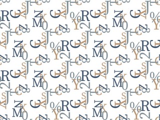 Poster -  letter and  letter on a seamless spring pattern.
