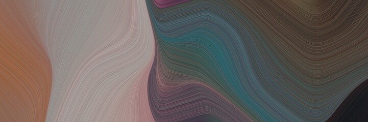 Poster - abstract modern header design with dark slate gray, rosy brown and pastel brown colors. fluid curved flowing waves and curves