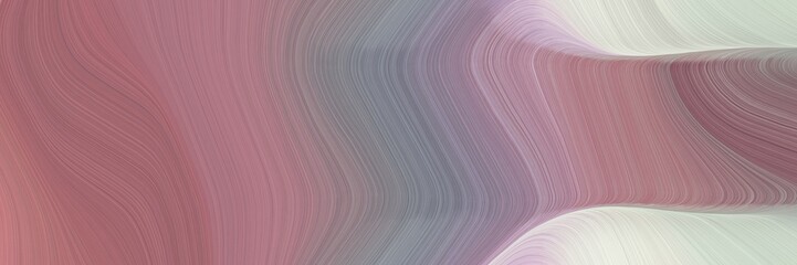 Aufkleber - abstract moving designed horizontal header with antique fuchsia, light gray and pastel purple colors. fluid curved lines with dynamic flowing waves and curves