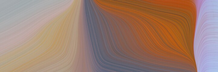 Poster - abstract dynamic designed horizontal banner with rosy brown, light pastel purple and sienna colors. fluid curved flowing waves and curves