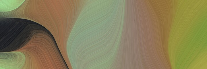 Aufkleber - abstract flowing designed horizontal banner with pastel brown, very dark blue and dark sea green colors. fluid curved lines with dynamic flowing waves and curves