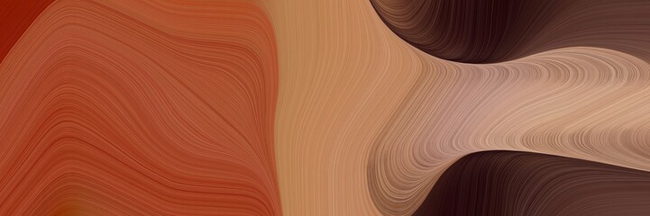 Aufkleber - abstract flowing designed horizontal banner with sienna, very dark pink and rosy brown colors. fluid curved lines with dynamic flowing waves and curves