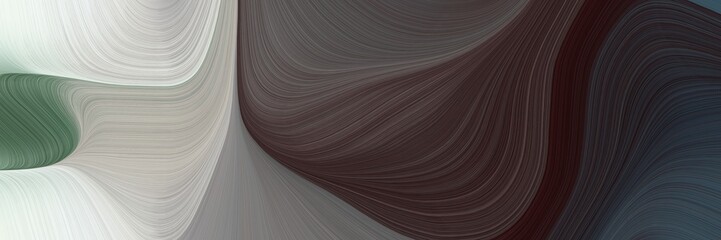 Aufkleber - abstract surreal horizontal banner with dark slate gray, very dark violet and pastel gray colors. fluid curved flowing waves and curves