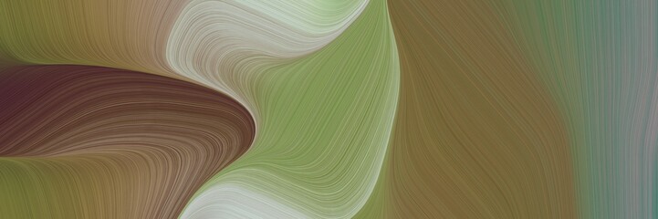 Aufkleber - abstract artistic horizontal banner with pastel brown, ash gray and gray gray colors. fluid curved lines with dynamic flowing waves and curves