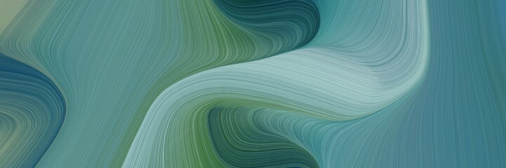 Poster - abstract colorful header with blue chill, pastel blue and dark slate gray colors. fluid curved lines with dynamic flowing waves and curves