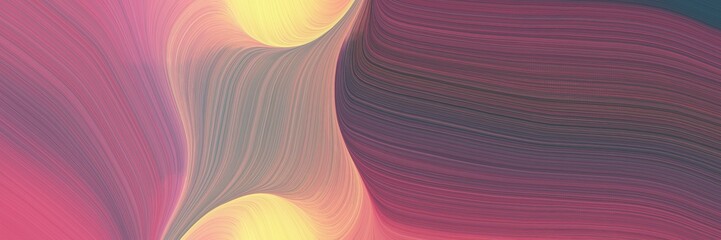 Aufkleber - abstract decorative designed horizontal banner with old lavender, dim gray and pale violet red colors. fluid curved flowing waves and curves