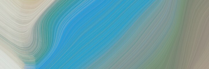 Aufkleber - abstract flowing horizontal banner with light slate gray, light sea green and pastel gray colors. fluid curved flowing waves and curves
