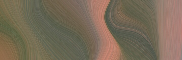 Aufkleber - abstract decorative banner design with pastel brown, rosy brown and dark slate gray colors. fluid curved flowing waves and curves