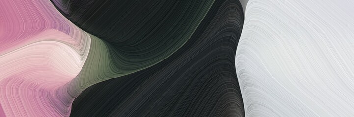 Aufkleber - abstract artistic horizontal banner with pastel gray, very dark blue and light gray colors. fluid curved flowing waves and curves
