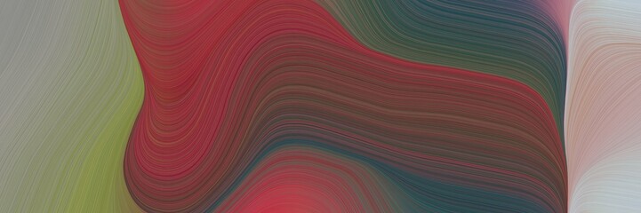Poster - abstract flowing designed horizontal header with pastel brown, old mauve and dark slate gray colors. fluid curved lines with dynamic flowing waves and curves