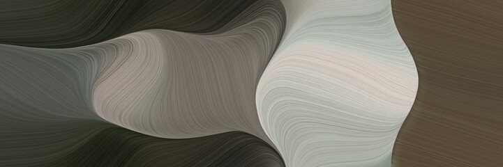 Aufkleber - abstract colorful banner with dark slate gray, silver and dark gray colors. fluid curved flowing waves and curves