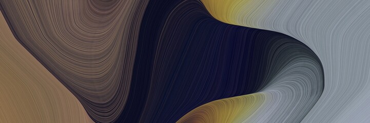 Leinwandbilder - abstract surreal banner design with very dark violet, very dark blue and light slate gray colors. fluid curved lines with dynamic flowing waves and curves