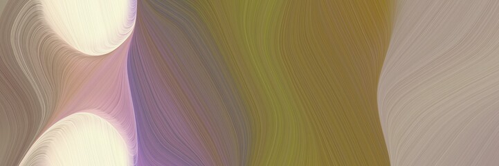 Aufkleber - abstract artistic designed horizontal header with gray gray, pastel brown and antique white colors. fluid curved flowing waves and curves