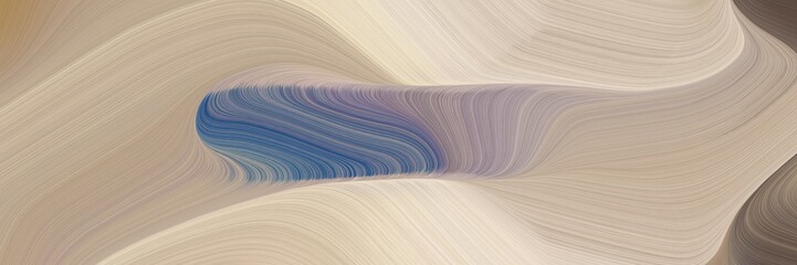 Aufkleber - abstract dynamic horizontal banner with tan, teal blue and dim gray colors. fluid curved flowing waves and curves