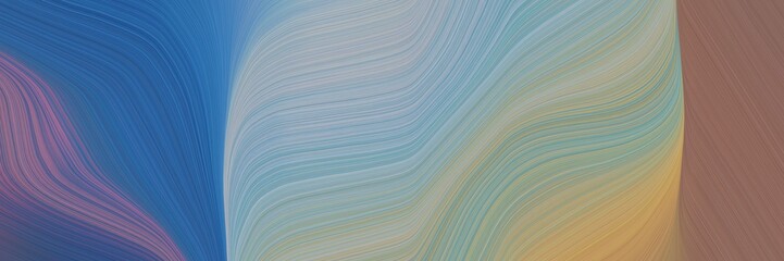 Poster - abstract modern header design with dark gray, teal blue and pastel brown colors. fluid curved flowing waves and curves