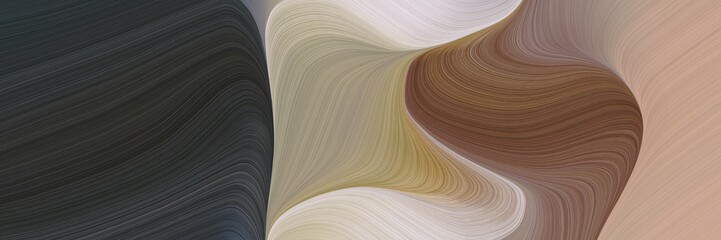 Aufkleber - abstract surreal designed horizontal banner with old mauve, silver and dark slate gray colors. fluid curved lines with dynamic flowing waves and curves