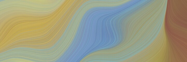 Poster - abstract decorative horizontal header with dark sea green, cadet blue and pastel brown colors. fluid curved lines with dynamic flowing waves and curves