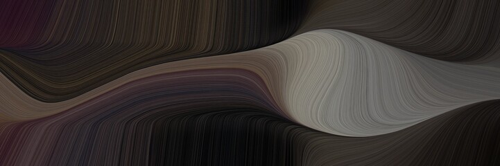 Poster - abstract colorful horizontal header with very dark pink, gray gray and old mauve colors. fluid curved lines with dynamic flowing waves and curves