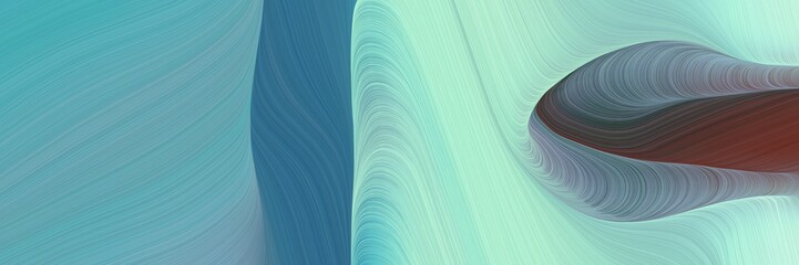 Poster - abstract modern header with cadet blue, powder blue and old mauve colors. fluid curved lines with dynamic flowing waves and curves