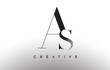 © twindesigner - AS letter design logo logotype icon concept with serif font and classic elegant style look vector