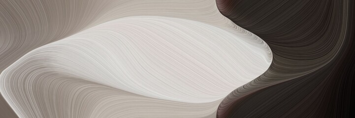 Aufkleber - abstract modern horizontal banner with silver, very dark green and old lavender colors. fluid curved flowing waves and curves