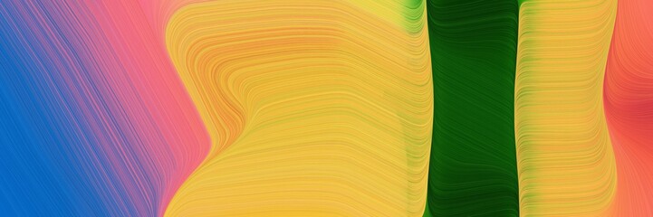 Fototapete - abstract moving header design with dark slate gray, pastel orange and very dark green colors. fluid curved flowing waves and curves