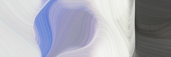 Fototapete - abstract moving designed horizontal banner with light gray, dark slate gray and light slate gray colors. fluid curved flowing waves and curves