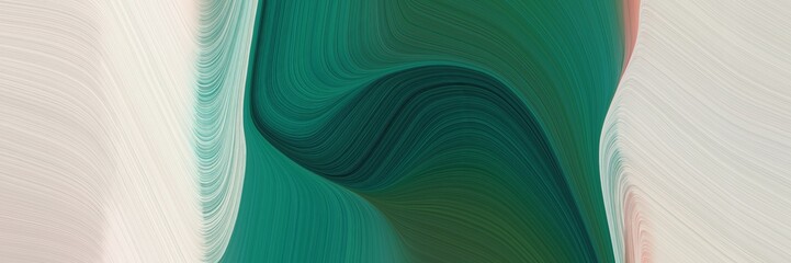 Poster - abstract colorful designed horizontal banner with light gray, dark slate gray and cadet blue colors. fluid curved lines with dynamic flowing waves and curves