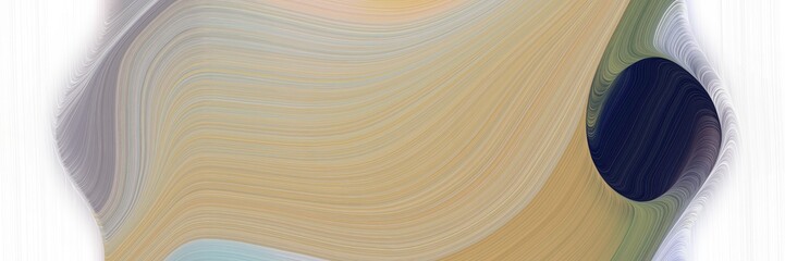 Fototapete - abstract decorative designed horizontal banner with tan, very dark blue and lavender colors. fluid curved lines with dynamic flowing waves and curves
