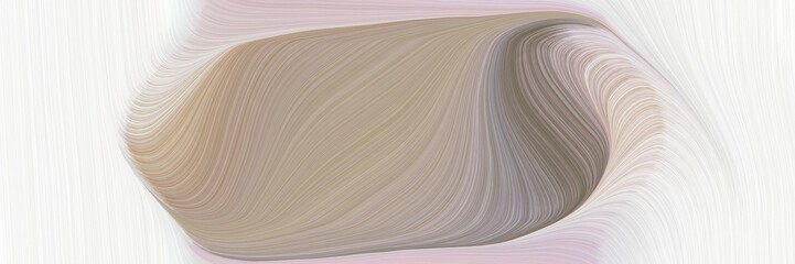 Aufkleber - abstract surreal horizontal banner with light gray, linen and rosy brown colors. fluid curved flowing waves and curves