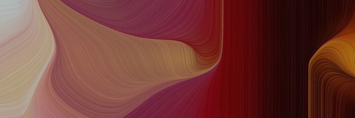 Fototapete - abstract artistic designed horizontal header with old mauve, rosy brown and very dark red colors. fluid curved flowing waves and curves