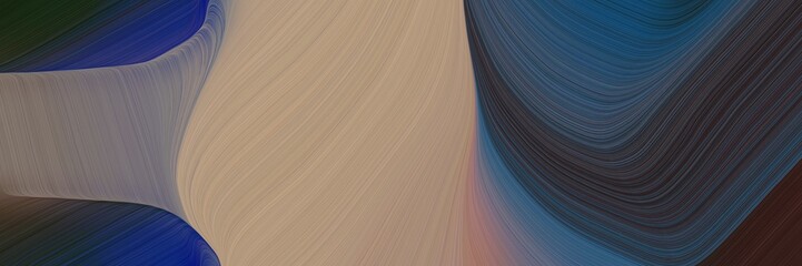Fototapete - abstract dynamic horizontal header with rosy brown, dark slate gray and old lavender colors. fluid curved flowing waves and curves