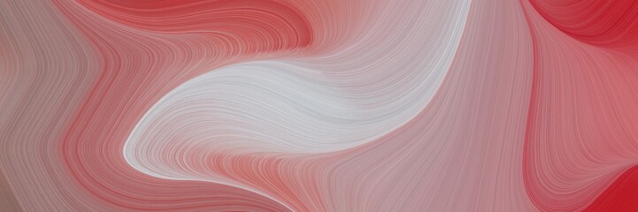 Aufkleber - abstract colorful designed horizontal header with rosy brown, silver and firebrick colors. fluid curved flowing waves and curves