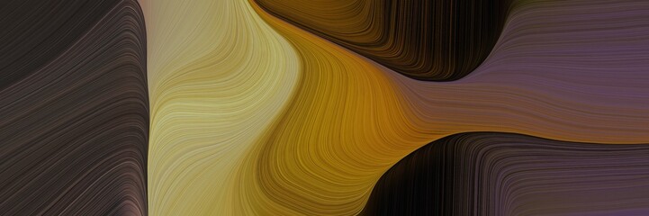 Poster - abstract moving banner with very dark violet, peru and brown colors. fluid curved lines with dynamic flowing waves and curves